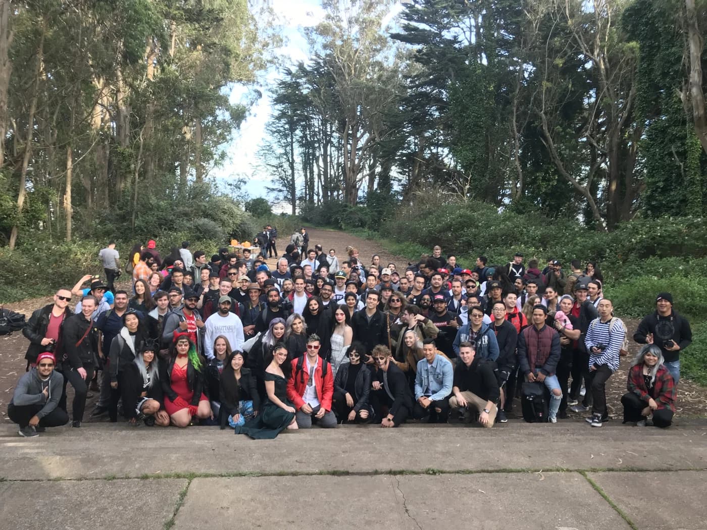 A large group photo from a creator meetup Nathaniel organized